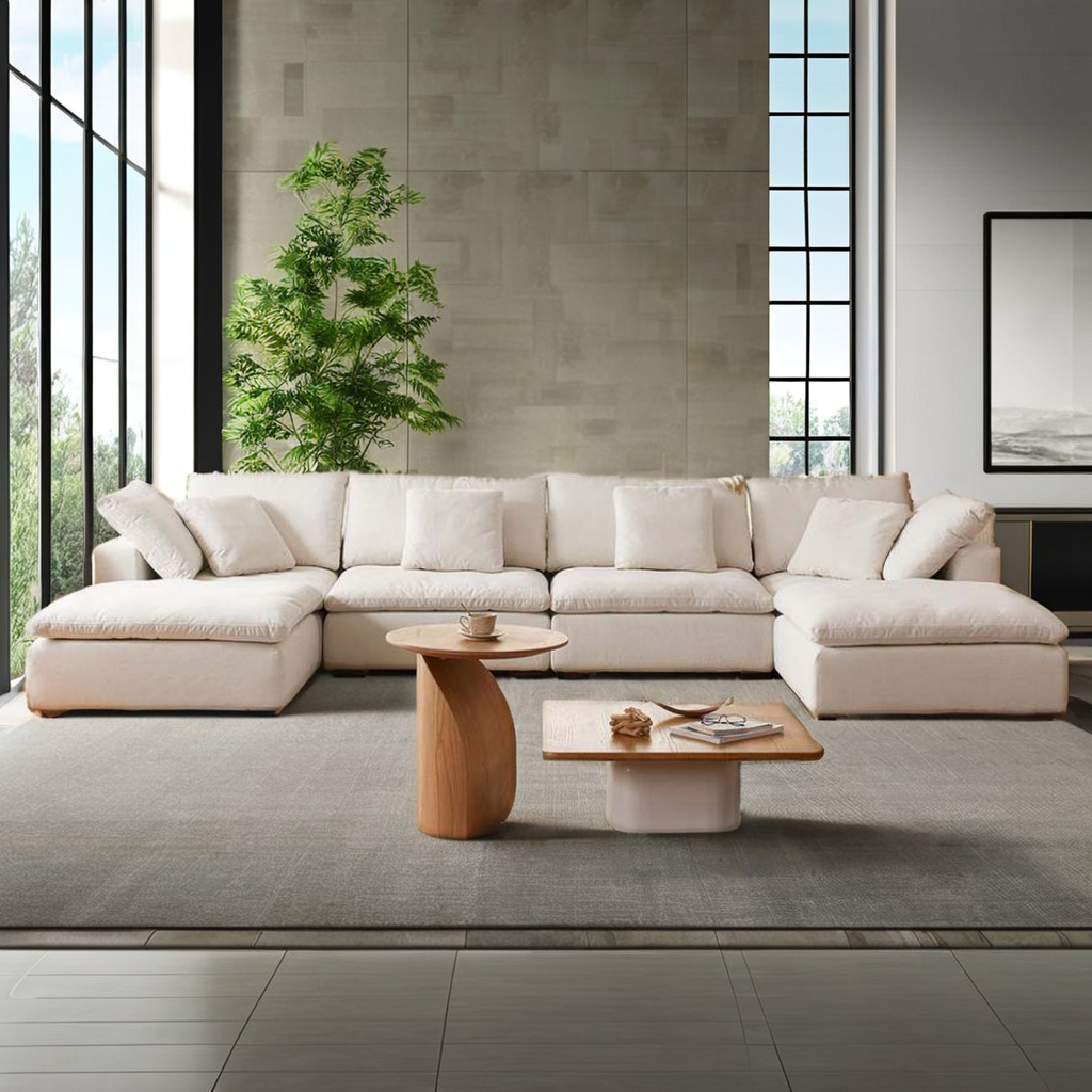 Modern Style Comfortable Coud Couch Living Room Furniture Modular Down Filling Velvet Fabric Sectional Sofa Set - Image 5