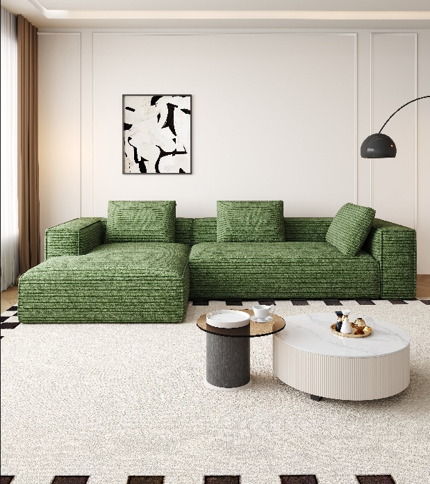Modular Modern Fabric Vacuum Couch Box Packing High Density Sponge Compressed Sofa Set Furniture Foam - Image 5