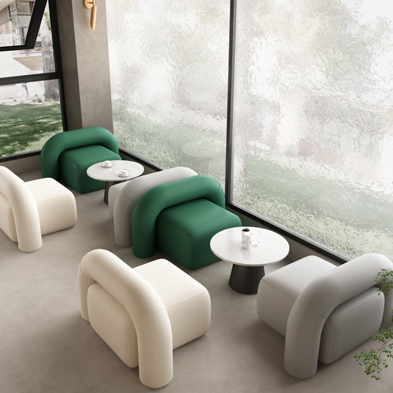 Modern Commercial Furniture Set Sofa Chair for Restaurant Coffee Shop & Book Store Fabric Upholstery Booth Seating - Image 4