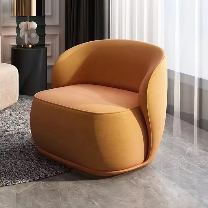 2025 Modern Luxury Single Sofa Chair Convertible Velvet Fabric Living Room Hotel Lazy Chair Foam - Image 2