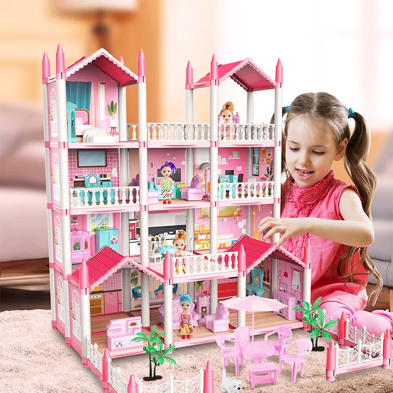 ini Modern White Rattan Playhouse Kitchen Set Durable Plastic DIY Party Accessories Fun Furniture Toys for Big Pretend Play - Image 3