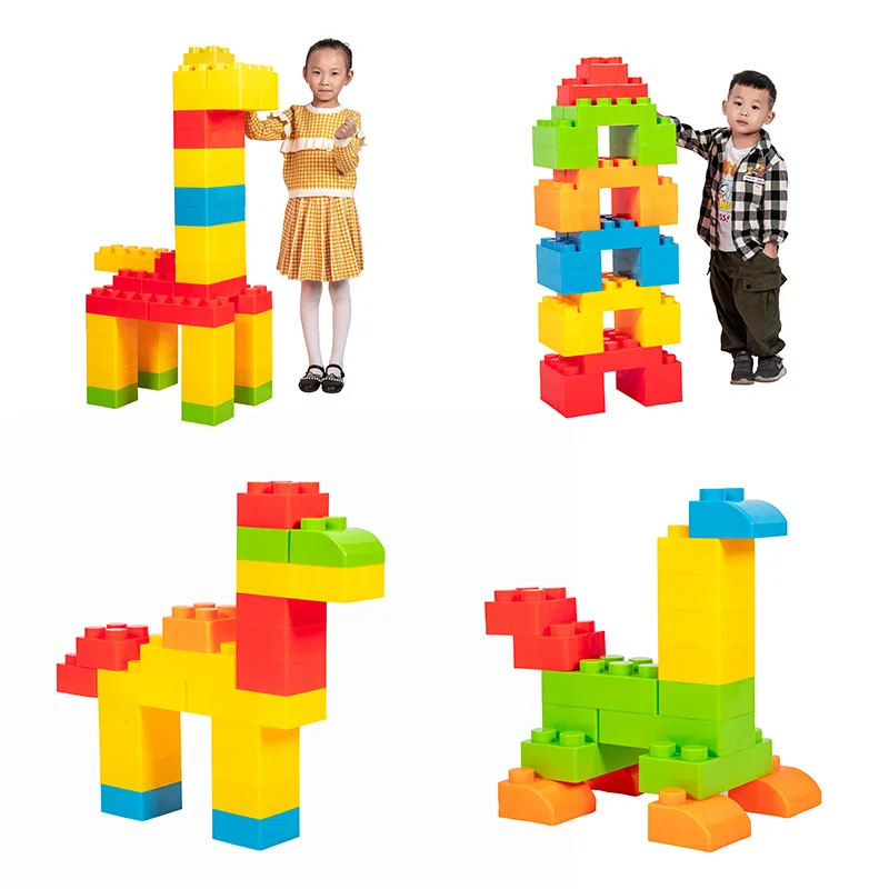 Large Plastic Brick Block Toy Plastic Building Blocks for Preschool Kids Building Castle Ball Pit - Image 2