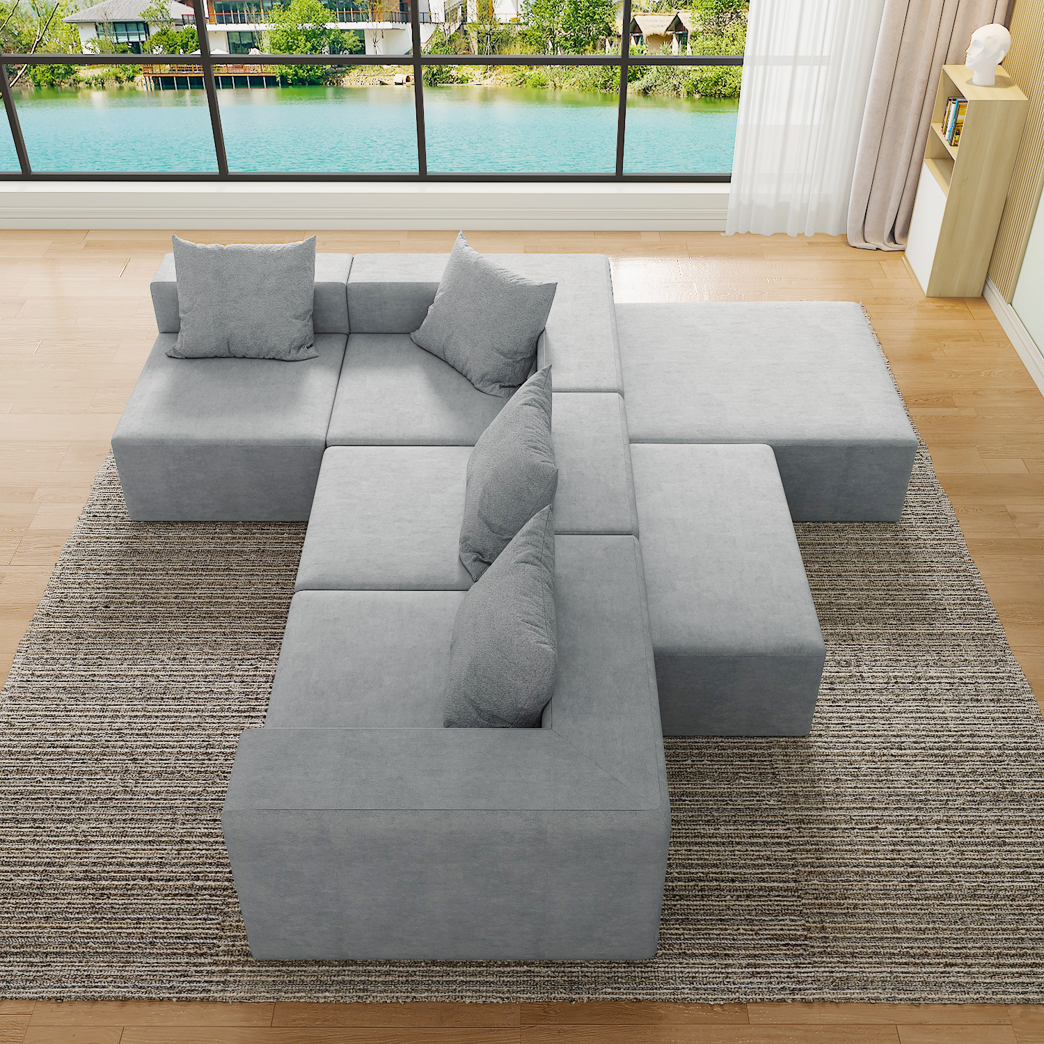 Modern Design Sectional Vacuum Packed Sleeping Sofas Bed Foam Living Room Modular Couch Compression Sofa Set Furniture - Image 5