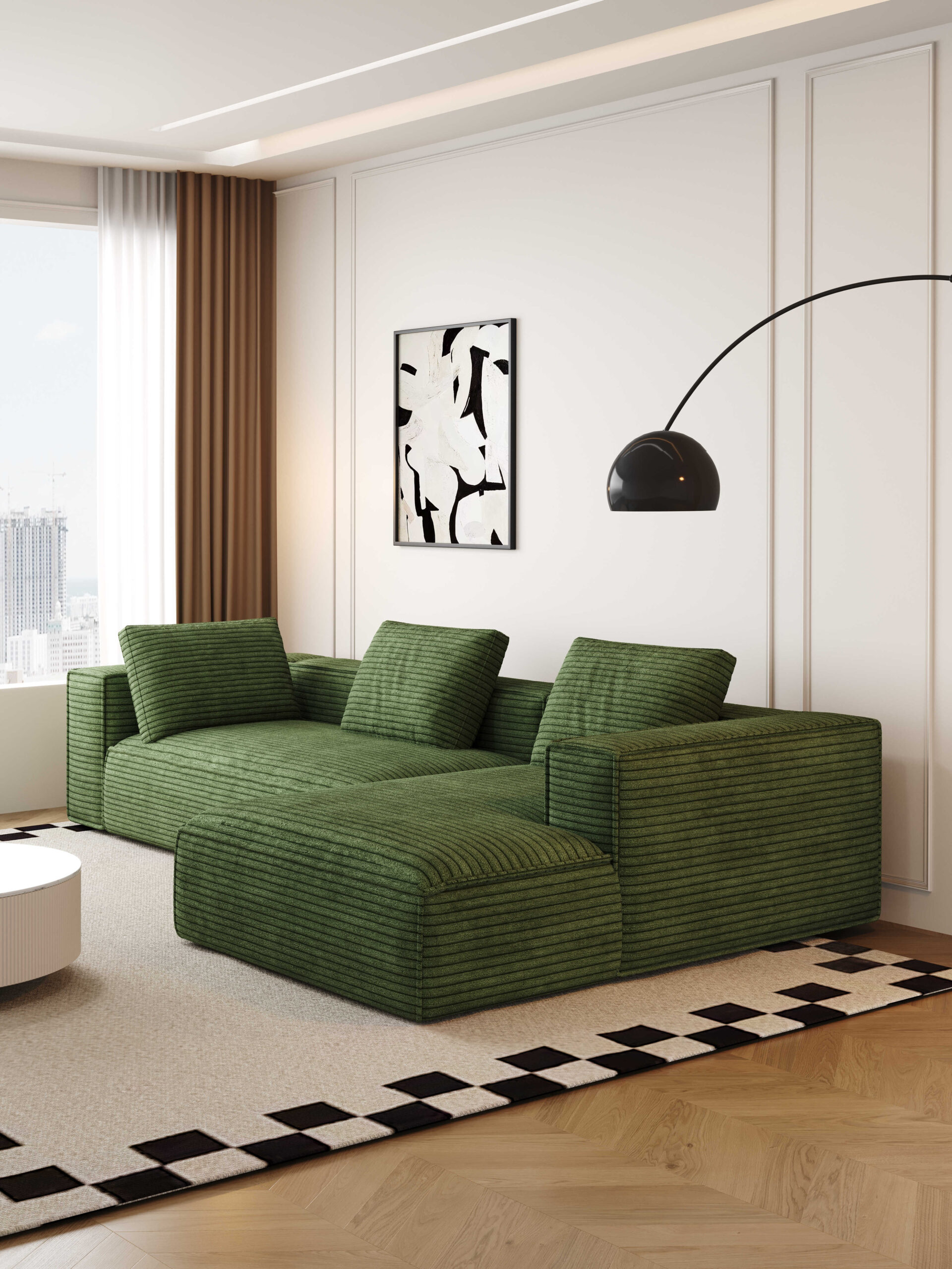 Modular Modern Fabric Vacuum Couch Box Packing High Density Sponge Compressed Sofa Set Furniture Foam - Image 2