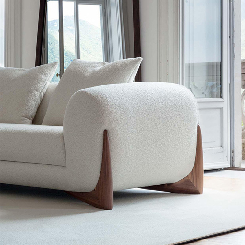 Modern Interior Furniture New Leather Wooden Combination Sofa Set Foam-Padded Sectional Living Hotel Use Fabric Bed - Image 2