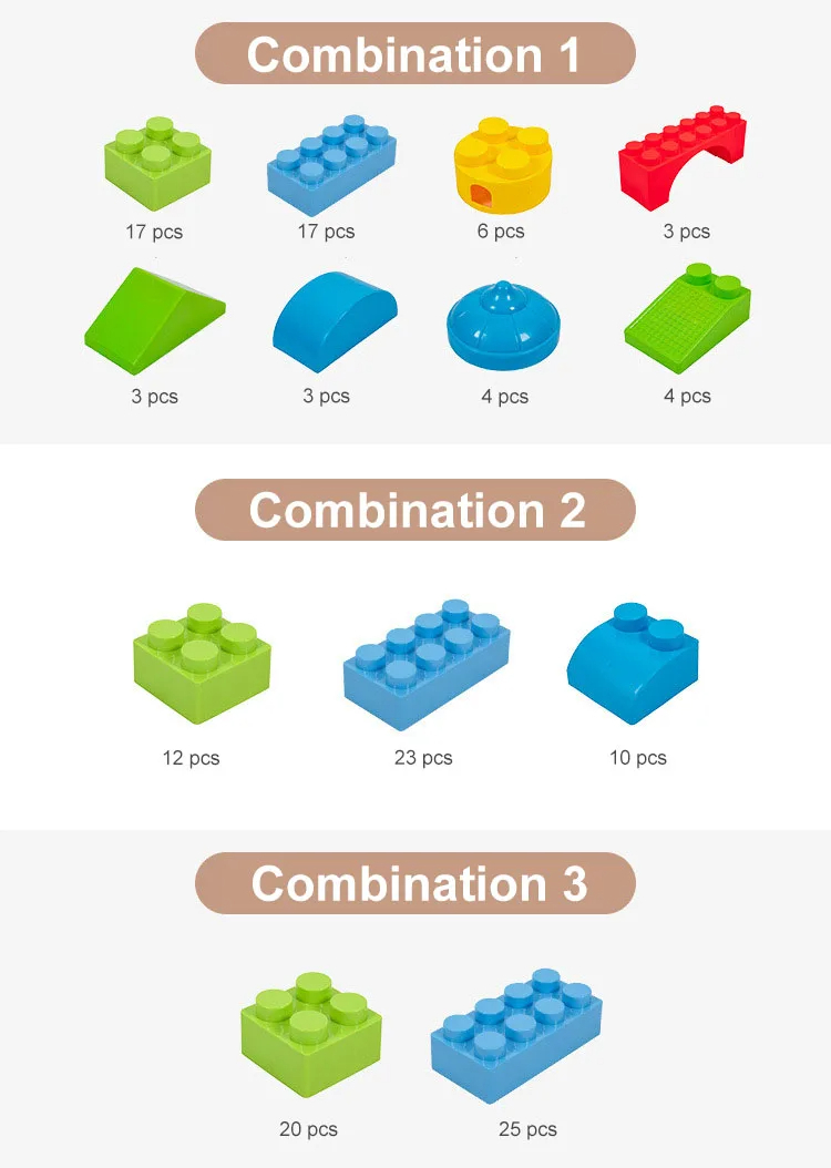 Large Plastic Brick Block Toy Plastic Building Blocks for Preschool Kids Building Castle Ball Pit - Image 5