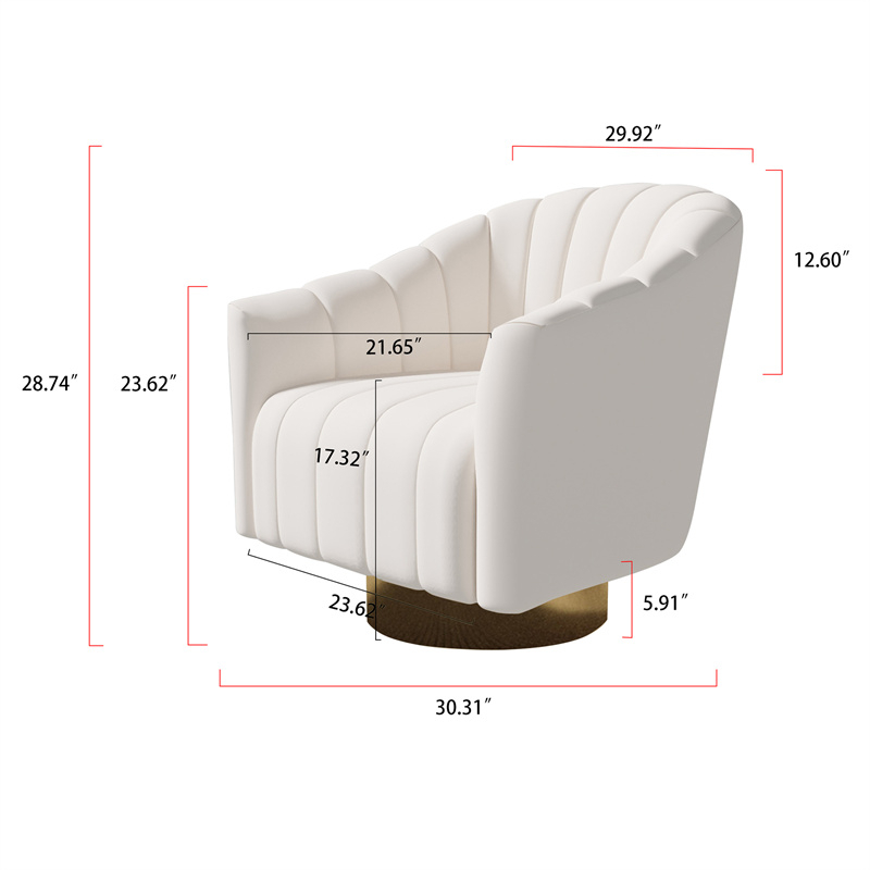 New Design Solid Wood Swivel Arm Chairs Living Room Furniture Luxury Armchair Comfortable Accent Chair - Image 4