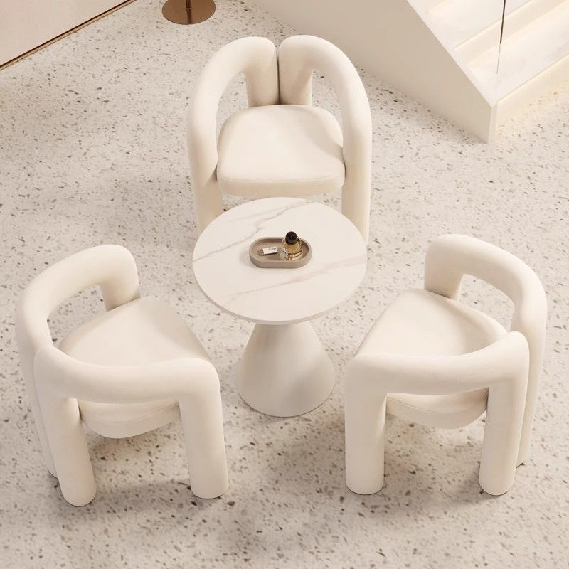 Modern Simple Metal Reception Sofa Chair Set for Home Furniture Beauty Salon Hotel Lobby Sales Office Meeting Table Makeup Stool - Image 2